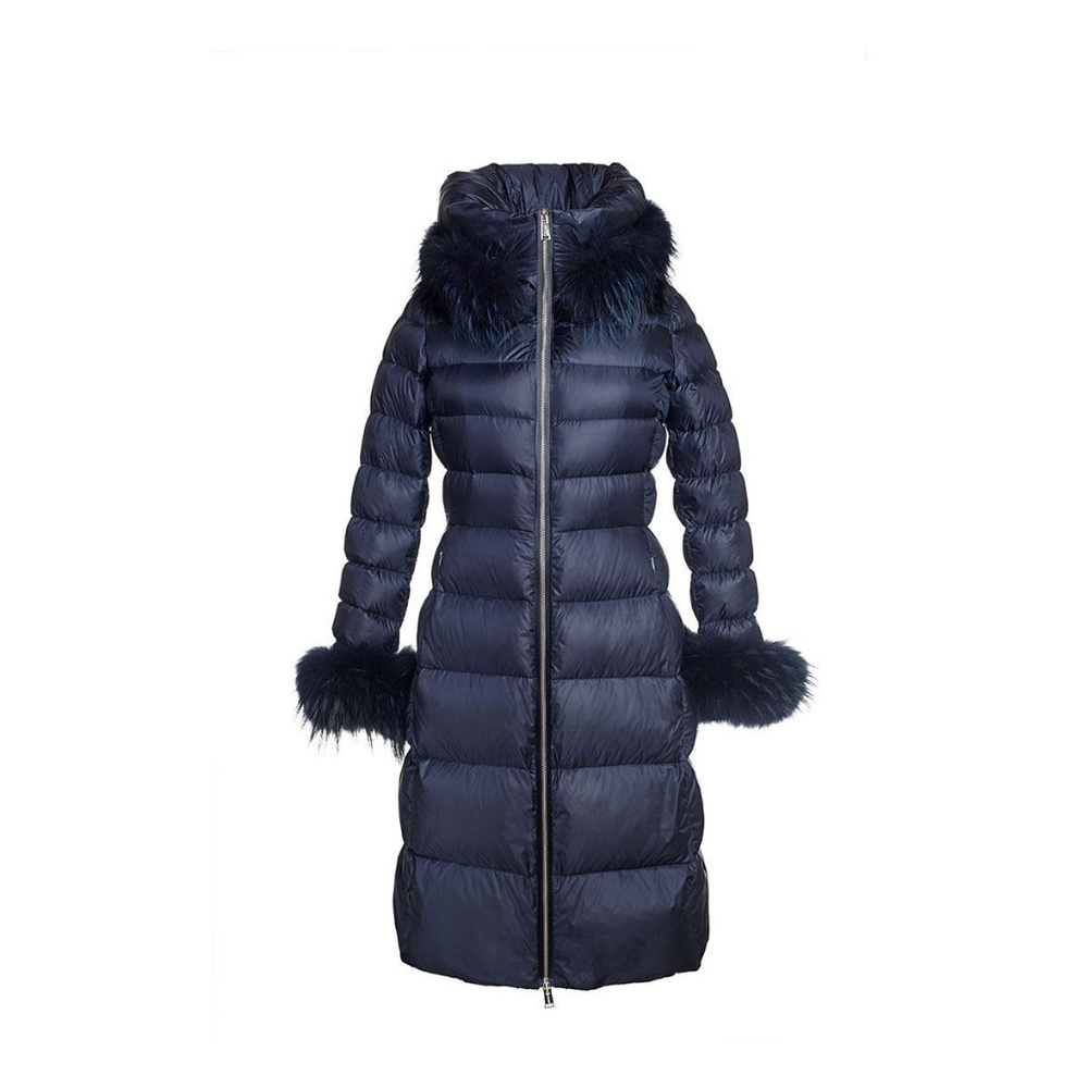 ADD - Down Coat With Fur Trim - Navy - 42